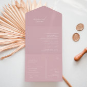Invitation Tout En Un Script Whimsical | Sceau et envoi Rose Dusty