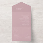 Invitation Tout En Un Script Whimsical | Sceau et envoi Rose Dusty (À l'intérieur)