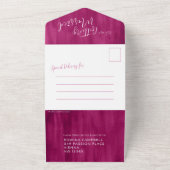 Invitation Tout En Un Se marier mariage photo rouge rose rouge texte rsv (Dehors)