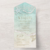 Invitation Tout En Un Sea Foam Beach Wedding ID837 (À l'intérieur)