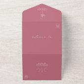 Invitation Tout En Un Seashell Palm Tree Beach Mariage RSVP Tout en un I (Dehors)
