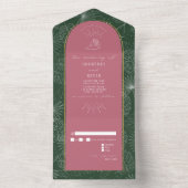 Invitation Tout En Un Seashell Palm Tree Beach Mariage RSVP Tout en un I (À l'intérieur)