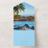 Invitation Tout En Un Secret Beach Maui, Tropical, Paradis, Mariage (À l'intérieur)