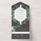 Invitation Tout En Un Serre | Elégant Mariage botanique aquarelle (À l'intérieur)