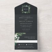 Invitation Tout En Un Serre | Elégant Mariage botanique aquarelle (À l'intérieur)