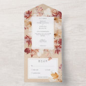 Invitation Tout En Un Serre rustique de feuilles d'automne Tan No Dinner (À l'intérieur)