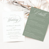 Invitation Tout en un seul Sage Vert Blanc Simple Minimal Mar