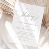 Invitation Tout en un seul Sage Vert Blanc Simple Minimal Mar