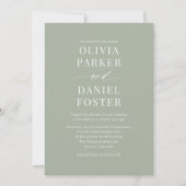 Invitation Tout en un seul Sage Vert QR Code Mariage (Devant)