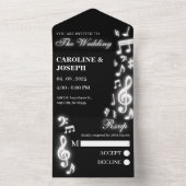 Invitation Tout En Un Shiny Music note mariage (À l'intérieur)