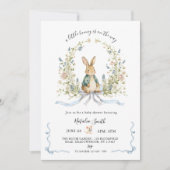 Invitation Tout en Un Shower de Bébé Lapin Aquarelle (Devant)