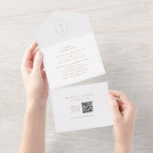 Invitation Tout En Un SHYLAH QR Code Mariage minimal d'or traditionnel (Déchirure)