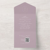 Invitation Tout En Un SHYLAH QR Code Mauve Lilac Simple Mariage moderne (À l'intérieur)