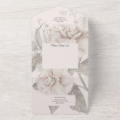 Invitation Tout En Un Silhouette Rose beige QR Code (Dehors)