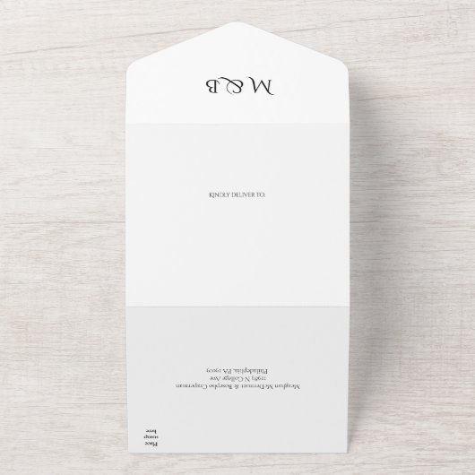 Invitation Tout En Un Simple All in One Wedding Invite (Dehors)