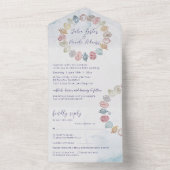 Invitation Tout En Un Simple Beach Ocean Seashell Wreath Mariage (À l'intérieur)