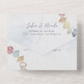 Invitation Tout En Un Simple Beach Ocean Seashell Wreath Mariage (Verso)