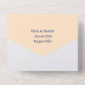 Invitation Tout En Un Simple Beige Customisé Enregistrer La Date (Verso)