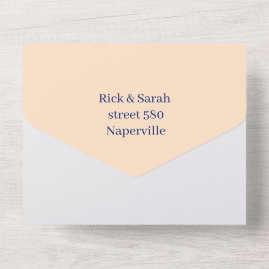 Invitation Tout En Un Simple Beige Customisé Enregistrer La Date (Verso)