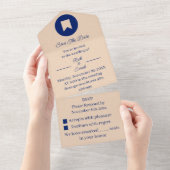 Invitation Tout En Un Simple Beige Customisé Enregistrer La Date (Déchirure)