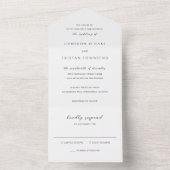 Invitation Tout En Un Simple Black and White Clean Wedding (À l'intérieur)