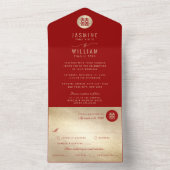Invitation Tout En Un Simple Cercle Double Bonheur Mariage chinois (À l'intérieur)