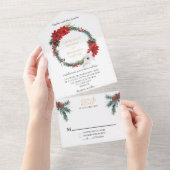 Invitation Tout En Un Simple classique Noël Mariage formel (Déchirure)