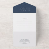 Invitation Tout En Un Simple Code QR Mariage Bordure Bleue Navy (Dehors)