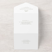 Invitation Tout En Un Simple Delicate Floral QR Code Sage Mariage vert (Dehors)