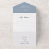 Invitation Tout En Un Simple Dusty Blue 2 Photo Mariage RSVP (Dehors)