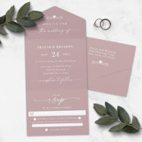 Simple Dusty Mauve Élégant Mariage de calligraphie