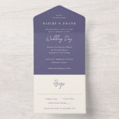 Invitation Tout En Un Simple Dusty violet Mariage moderne (À l'intérieur)