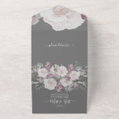 Invitation Tout En Un Simple Élégant Blush Fushia Rose (Dehors)