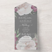 Invitation Tout En Un Simple Élégant Blush Fushia Rose (À l'intérieur)