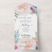 Invitation Tout En Un Simple Élégant Blush Fushia Rose (À l'intérieur)