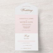Invitation Tout En Un Simple Elegant Blush Pink Parisian Theme Mariage (À l'intérieur)