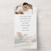 Invitation Tout En Un Simple Elegant Classique Mariage photo moderne (À l'intérieur)