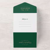 Invitation Tout En Un Simple Elegant Emerald Green Mariage photo (Dehors)