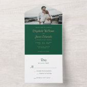 Invitation Tout En Un Simple Elegant Emerald Green Mariage photo (À l'intérieur)