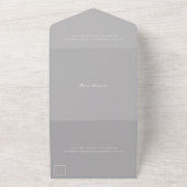 Invitation Tout En Un Simple Élégant Mariage Gris (Dehors)