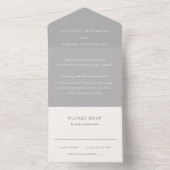 Invitation Tout En Un Simple Élégant Mariage Gris (À l'intérieur)