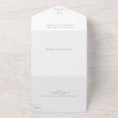 Invitation Tout En Un Simple Elegant noir sur Mariage blanc (Dehors)