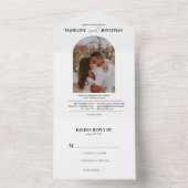 Invitation Tout En Un Simple Élégant Photo Arch Wedding Rsvp (À l'intérieur)