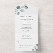 Invitation Tout En Un Simple Elégant Verdure Rustique Eucalyptus Mariage (À l'intérieur)