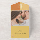 Invitation Tout En Un Simple élégante calligraphie Monogramme Mariage (Dehors)