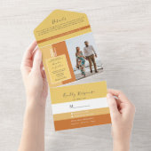 Invitation Tout En Un Simple élégante calligraphie Monogramme Mariage (Déchirure)