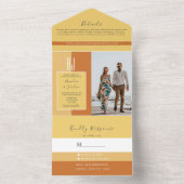 Invitation Tout En Un Simple élégante calligraphie Monogramme Mariage (À l'intérieur)