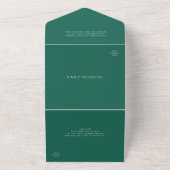 Invitation Tout En Un Simple Emerald Green Mariage moderne (Dehors)