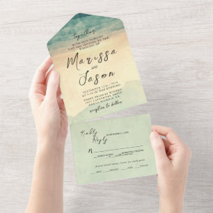Invitation Tout En Un Simple et élégant Mariage de la scène nature