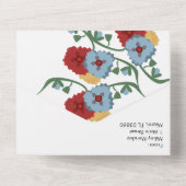 Invitation Tout En Un Simple Floral Folk Botanique Mexicaine Boda (Verso)